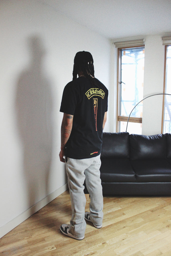Reworked Flare Joggers - Grey/Beige