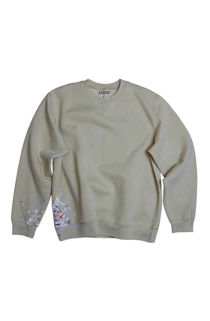Reworked Painters Sweater - Beige Large